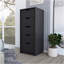 Commode Kamran, cinq tiroirs étroits, finition wengé noir
