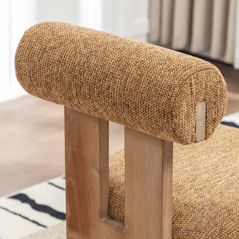 Chaise rembourrée en bois massif Morral, Jaune