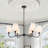 36”w Classic Chandelier With White Linen Shades-360983147
