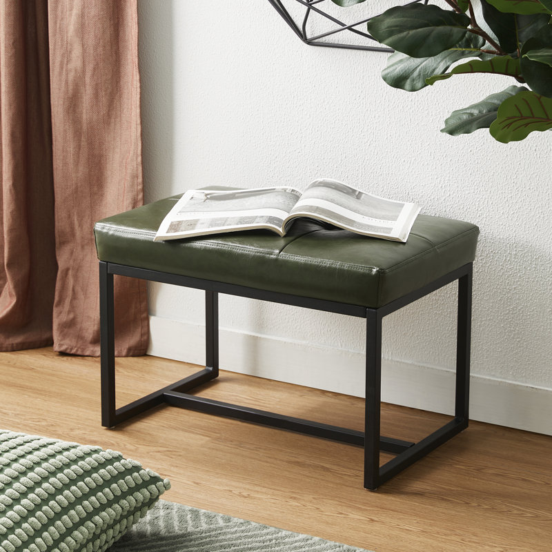 Buren Iron Accent Stool, Hunter Green