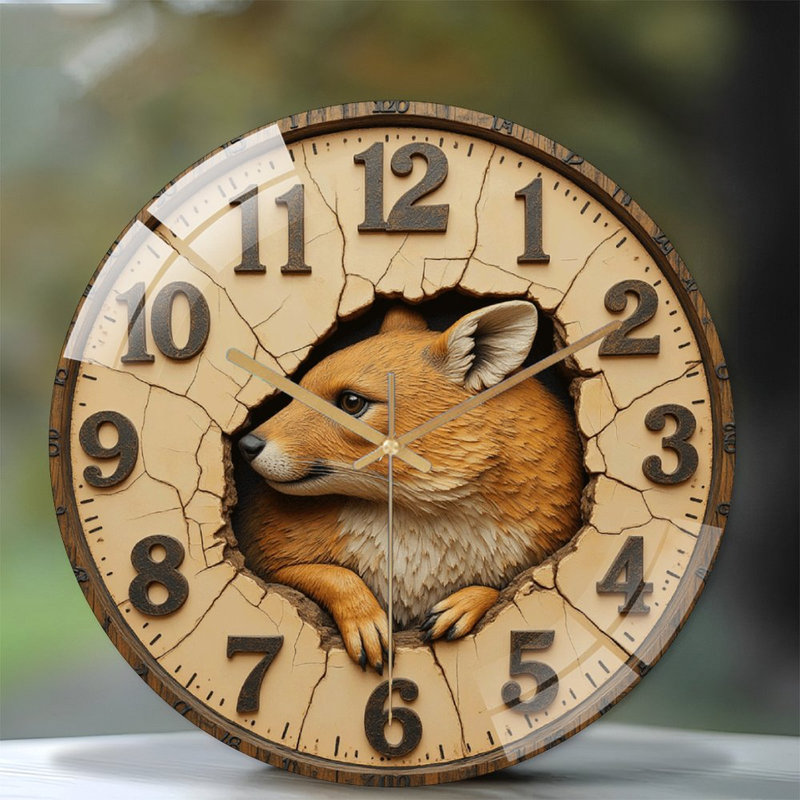Horloge murale décorative Fox