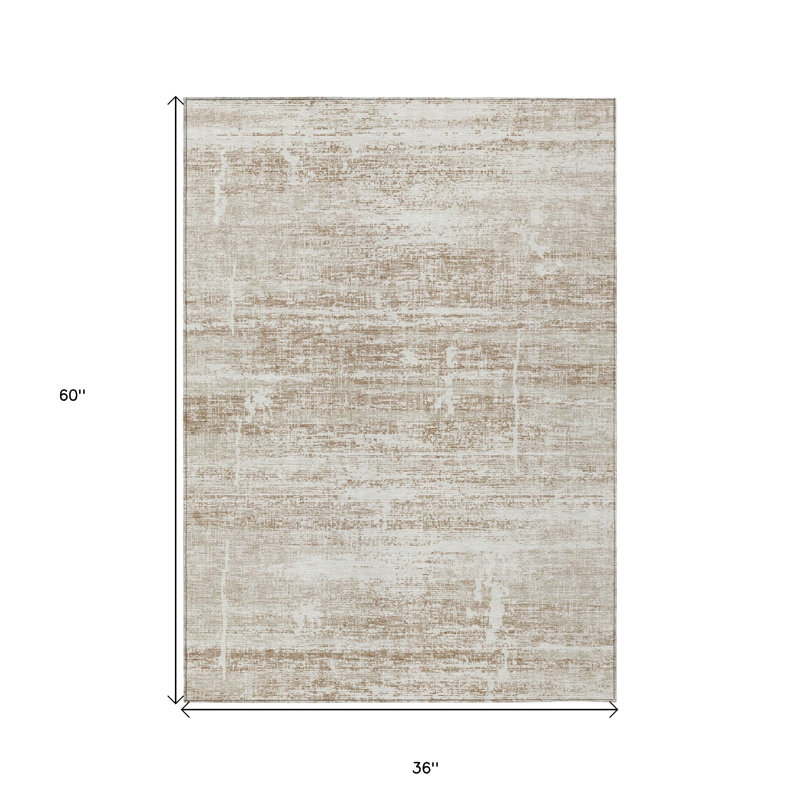 3' X 5' Abstract Washable Indoor Outdoor Area Rug