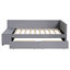 Lit plateforme simple tapissier en forme de L avec rangement-337482264