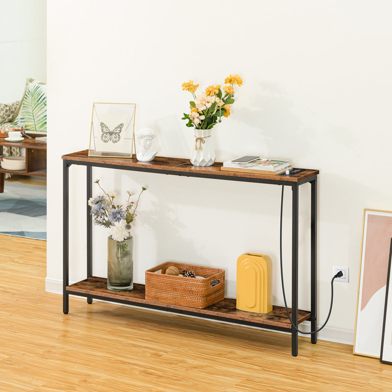Rivalee 47.2" Console Table Entryway Table with Power Outlets