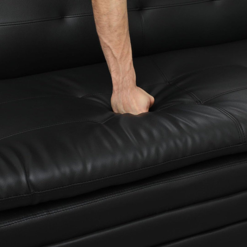 One Seater Faux Leather Sofa, Black