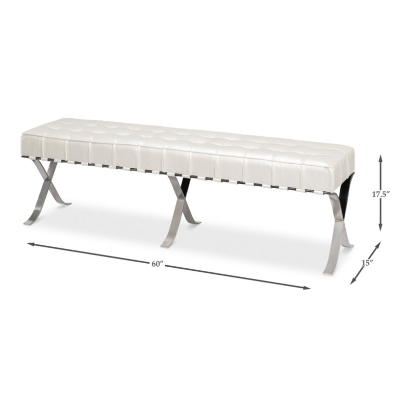 Catalunya Upholstered Bench, White