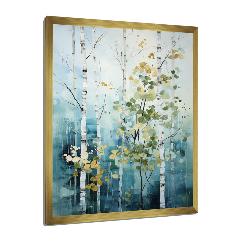 Reproduction d'art sur toile, Hawaii Birch Woods Whispering Winds III, H 40 po x l 30 po x P 1,5 po, Encadrement doré