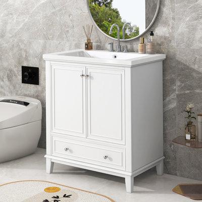 Emlee 30 Free Standing Single Bathroom Vanity with Top -  Winston Porter, B0B0A3E85E0648B29AAE9505966CDF05