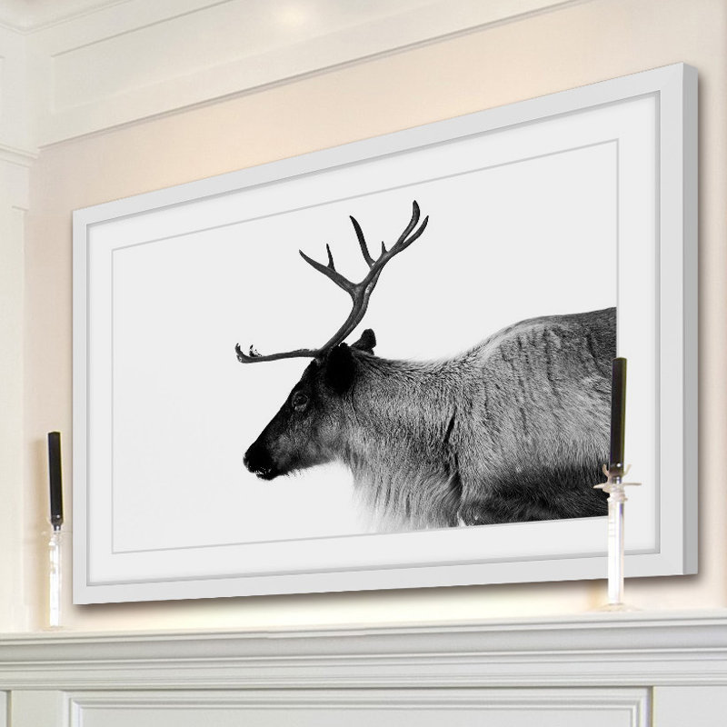 « antler profile », reproduction de photo sur papier encadrée, H 16 po x l 24 po x P 1,5 po, Cadre blanc