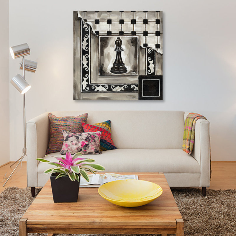 « chess ii », impression sur toile, H 12 po x l 12 po x P 0,75 po, Toile tendue, Pas de tapis