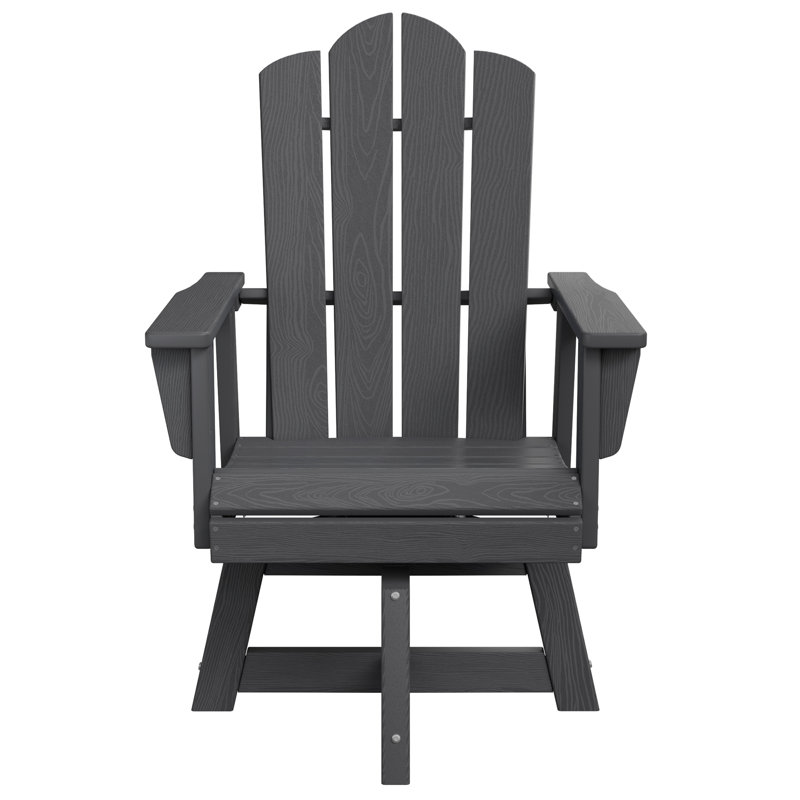 Chaise Adirondack pivotante en plastique gris PEHD, Gris