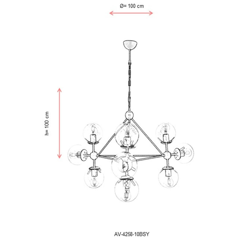 Lustre géométrique à 9 lumières