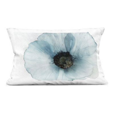Blue Promise Peony Floral Decorative Printed Throw Pillow design by Annabelle Hall