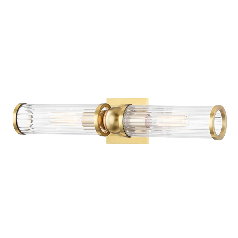 Malone 2 Light Wall Sconce, Aged Brass