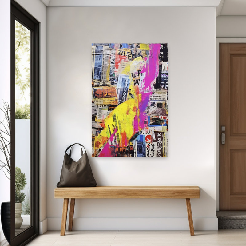 Vivid Urban Layers Abstract Bold Colorful Urban Wall Art Print 1 Piece Wrapped Canvas Wall Art, 152.4cm H x 101.6cm W