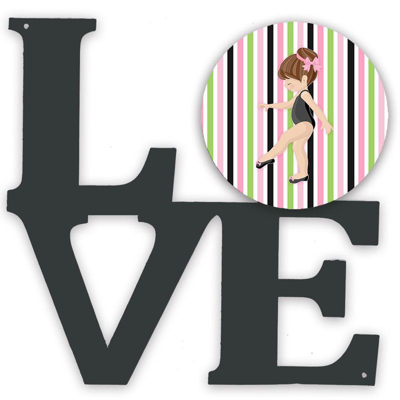 Décoration murale en métal love ballerine brunette point