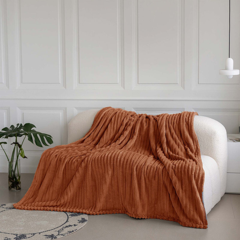 BELLISSIMA PLUSH THROW, Orange, 150cm x 100cm