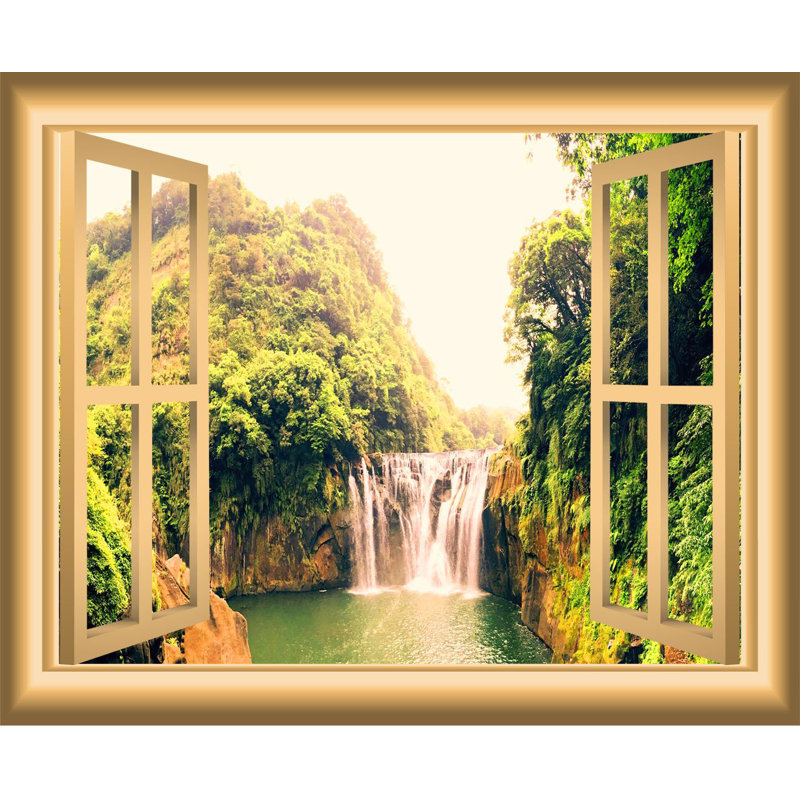 Adhésif décoratif cascade fenêtre 3D, H 36 po x l 46 po x P 0,01 po