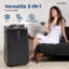 Climatiseur portatif Serenelife 12 000 BTU - Climatiseur autoportant compact 3-en-1 pour une pièce jusqu'à 380 pieds carrés Pi. - Unité CA de plancher avec télécommande - Roulettes universelles, ensemble de fixation pour fenêtre