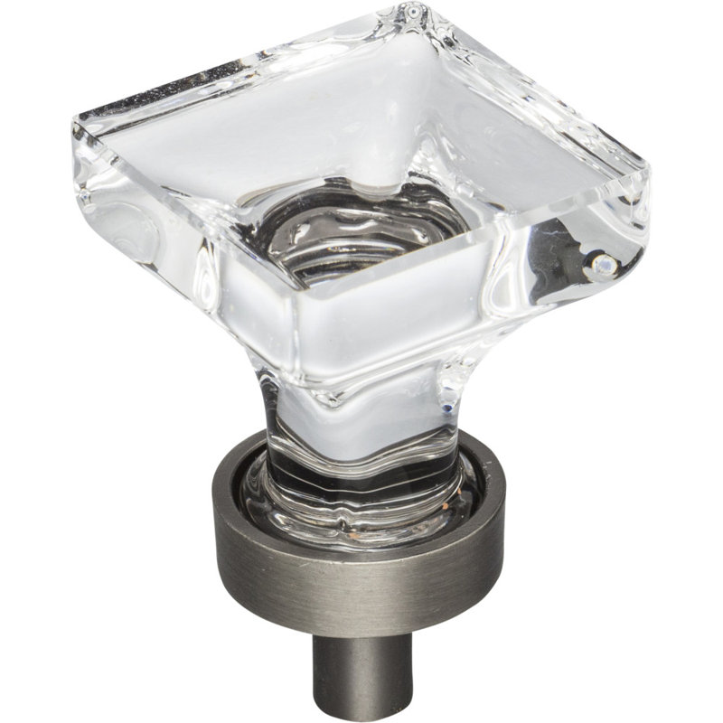 Harlow Square Knob, Brushed Pewter, 1 3/16"