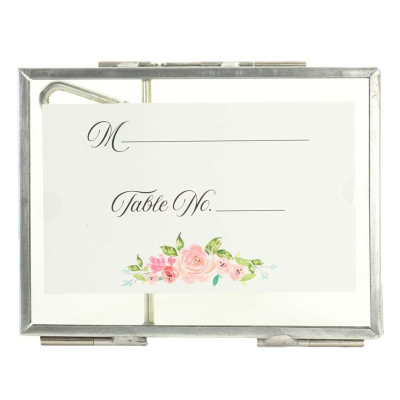 Cadre photo flottant en verre pressé, argent