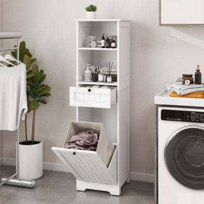 Armoire de trieur de linge inclinable à un compartiment et un tiroir