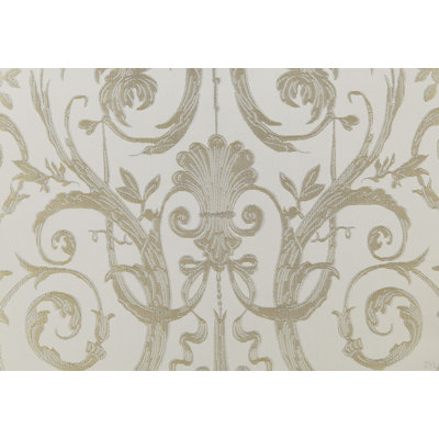 Fabric & Champagne Finish Arm Chair (Set Of 2)