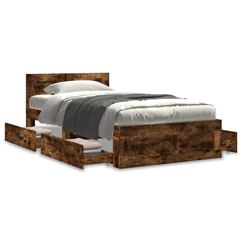 Bed Frame, Smoked Oak