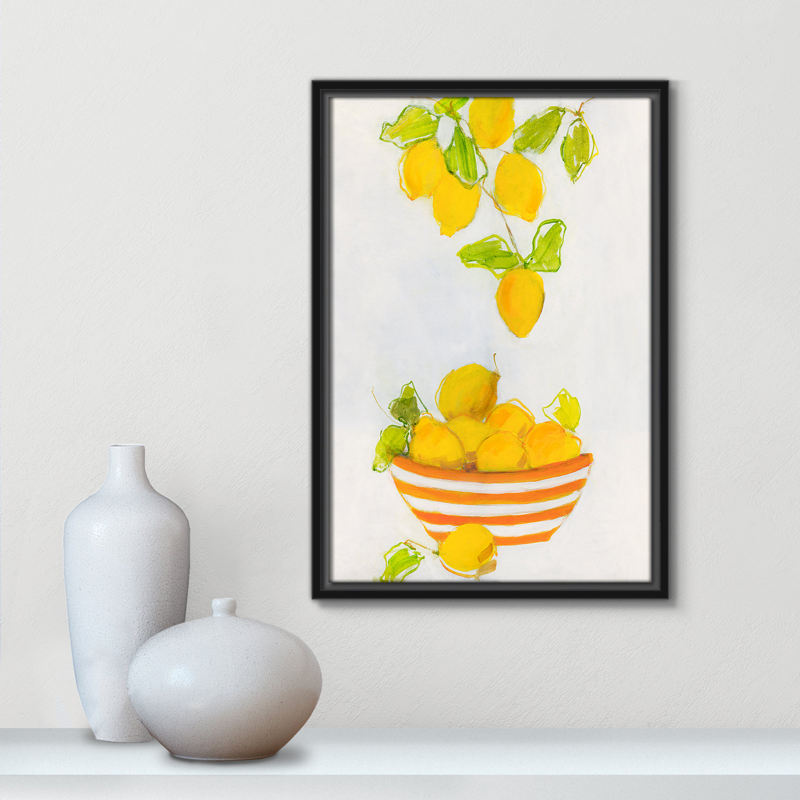 Lemonlicious by Sally Swatland - Painting Print, Black Framed Canvas, 19.5" H x 13.5" W x 2" D