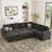 Shavera Velvet L Shaped Sectional Sofa Bed Sleeper Couch With Storage Ottoman-100585105