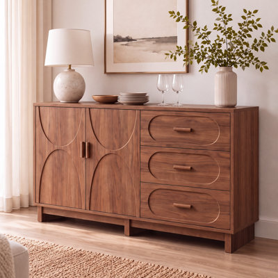 Buffet de 150 cm (59,1 po) avec 3 tiroirs et tablettes ajustables
