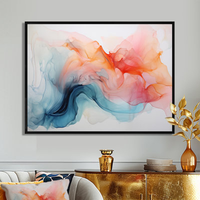 The Ocean Way To Peace - Art mural abstrait à l'encre liquide, salon