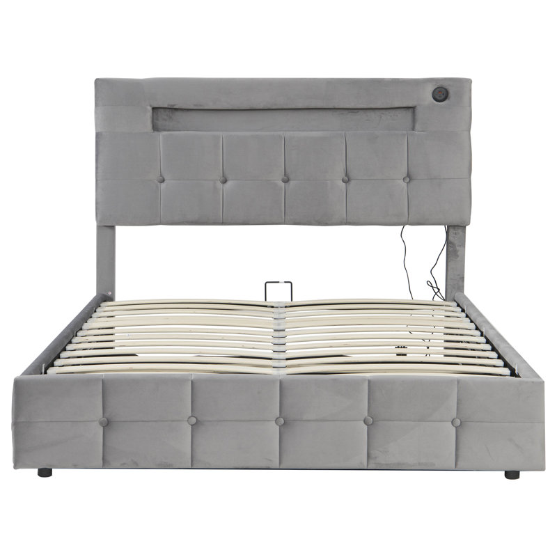 Dekari Upholstered Ottoman Storage Bed, Grey