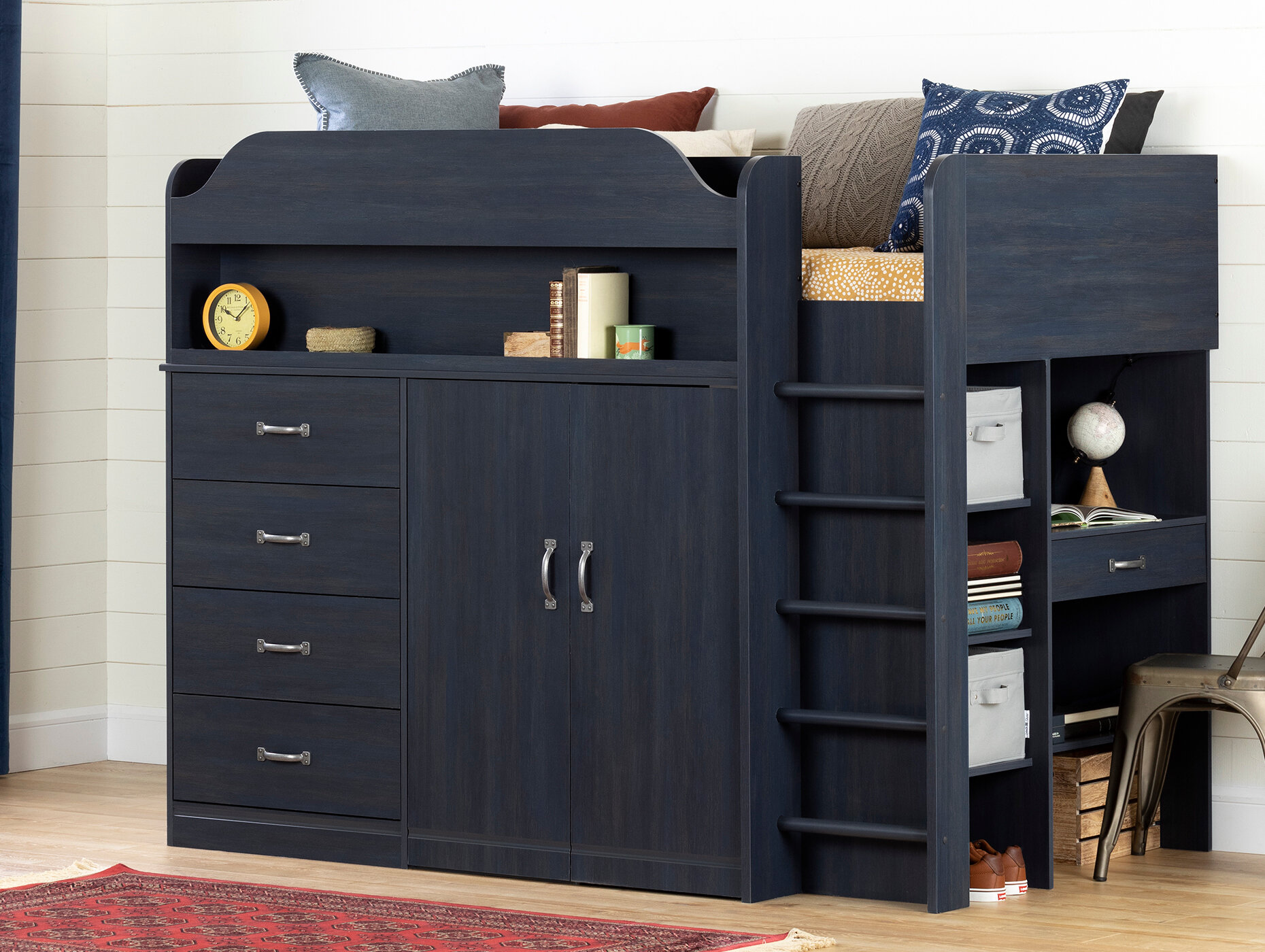 South shore shop twin loft bed