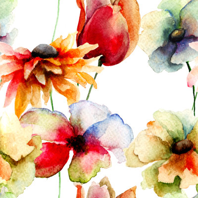 Addaleigh, fond floral sur toile par Ateli, peinture