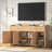 63" W Farmhouse Oak Finish Sideboard Buffet Cabinet With 3 Drawers And 4 Doors