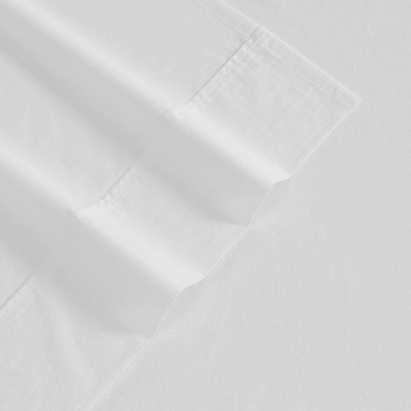 Ensemble de draps en coton percale Eddie Bauer, Ensemble de draps pour lit simple + 1 drap-housse , Blanc cassé