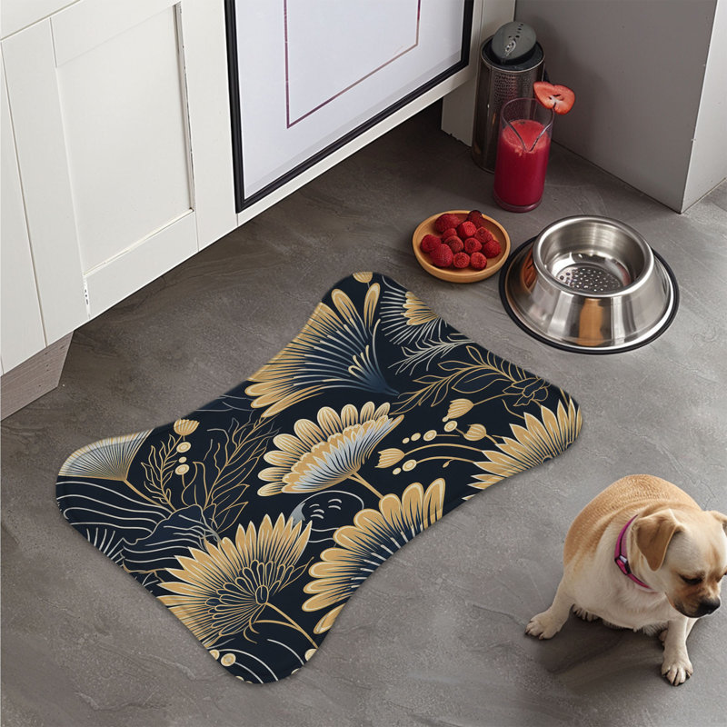 Tapis d'alimentation en forme d'os foncé 1 pièce