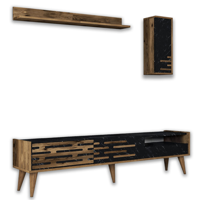 3 Pieces Patterned Entertainment Center For Tvs Up To 78''