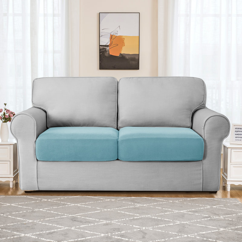 Housse pour causeuse à coussins carrés Allington, Bleu acier