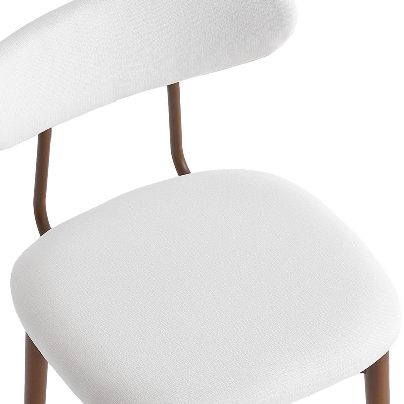 Ensemble de chaises de salle à manger rembourrées avec dossier en bois massif 4 pièces Modern, Beige