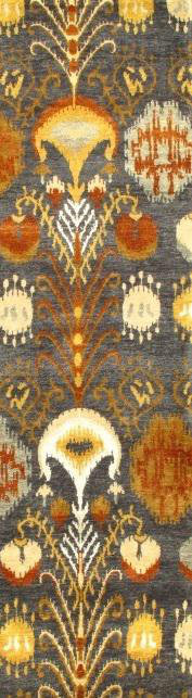 Wool Ikat Area Rug in Gray