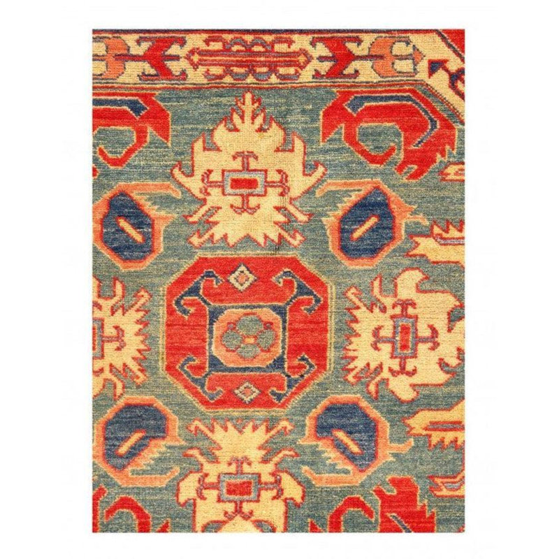 Tapis oriental rouge en laine / coton fait à la main 6 pi 8 po x 9 pi 6 po Oriental