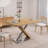 47.25 "-63" Modern Extendable Wooden Dining Table with X-Shaped Metal Base