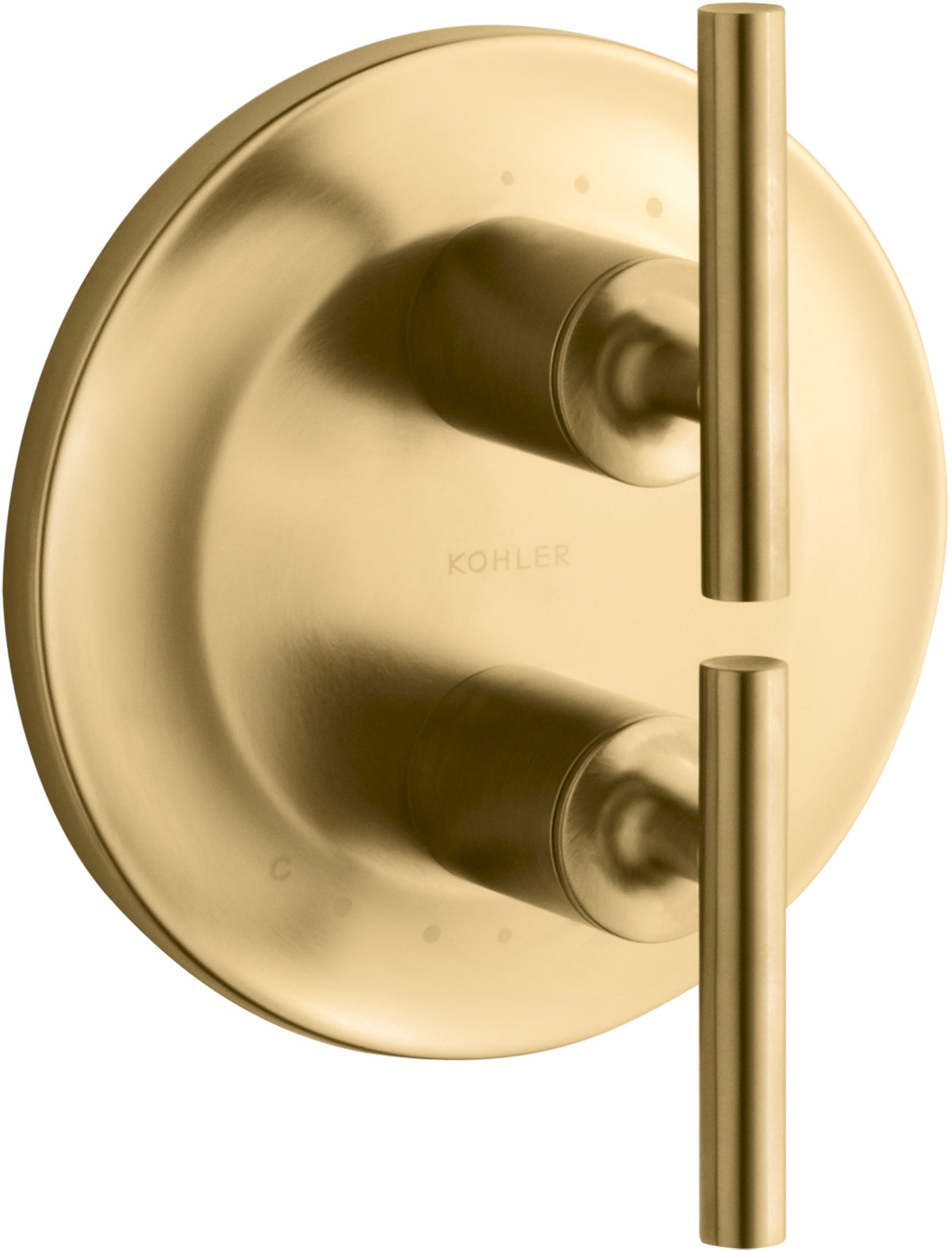 Purist Stacked Valve Trim with Lever Handles, Gold
