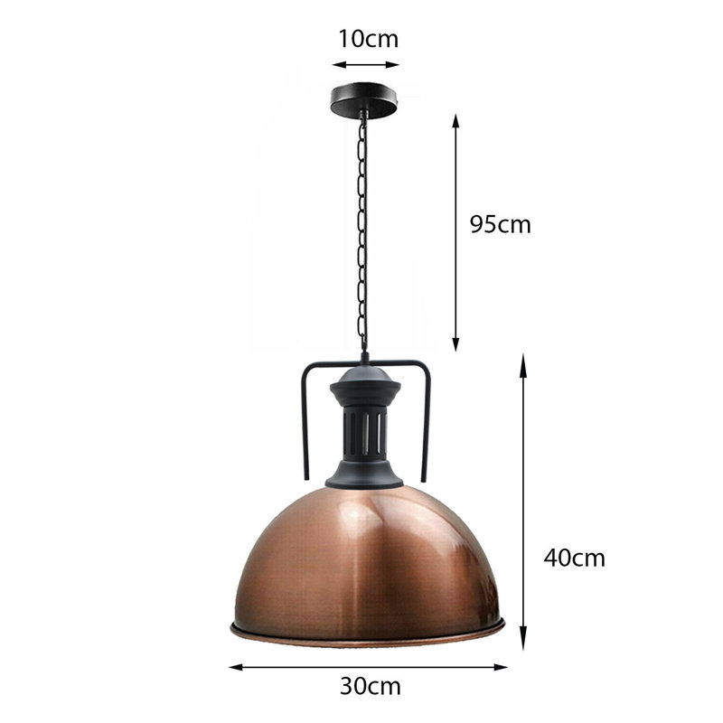 Cumberbatch 1 - Light Black Dome Pendant, Copper