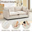 Profondeur de l'assise du canapé modulaire en chenille 74,8 po 74 po-1179199125
