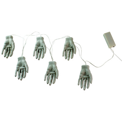 Ensemble de 6 lumières d'Halloween mains squelettes