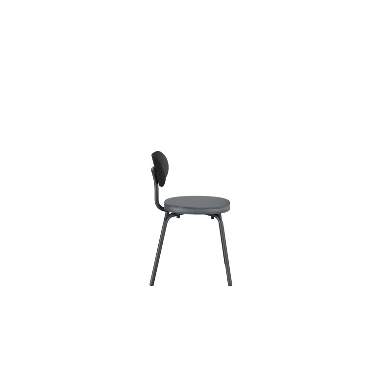 Chaise d'appoint en métal Khylia, Siège gris / base noire