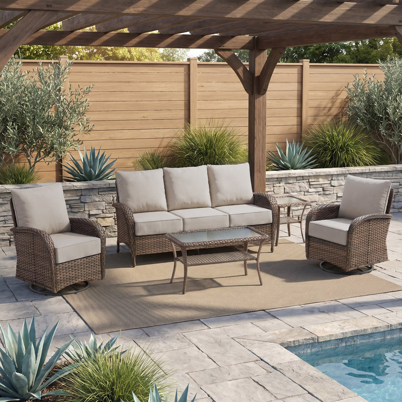 Luxury 22x24x6-Inch Outdoor Chair Cushions Set of 4 - Heavy Duty Water-Resistant Seat Cushion for Patio Furniture Set Dining Gliding Rocking Chairs Loveseat